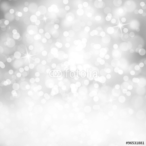 Shiny Silver Color Abstract Bokeh Circle And Sparkle Shapes With White