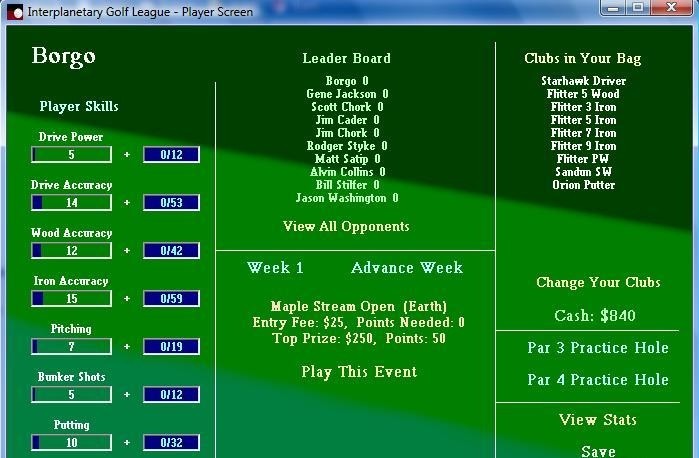 Screenshots For Interplaary Golf League