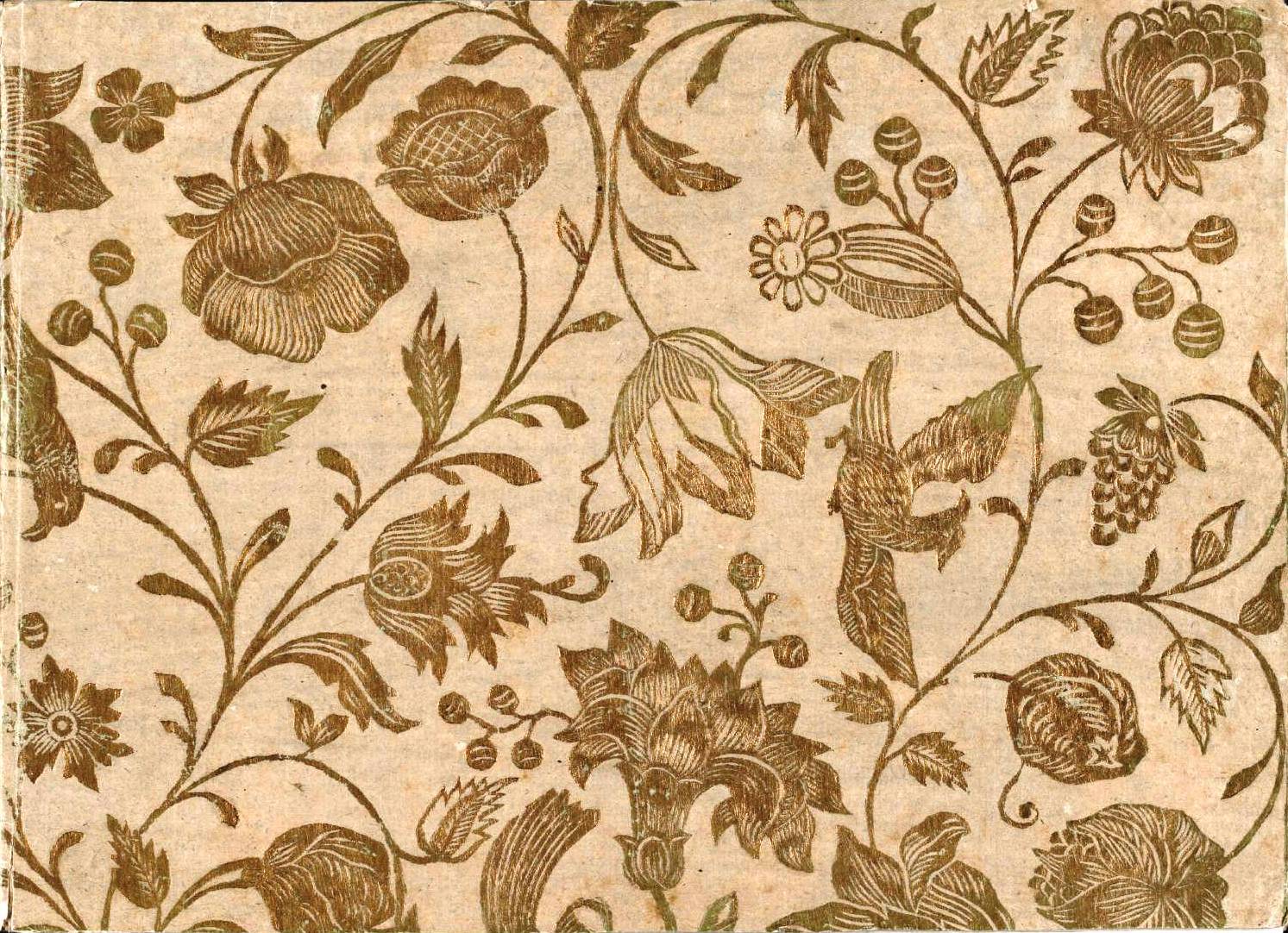 Free Download Decorative Paper Book Liner Taupe With Gold Flowers