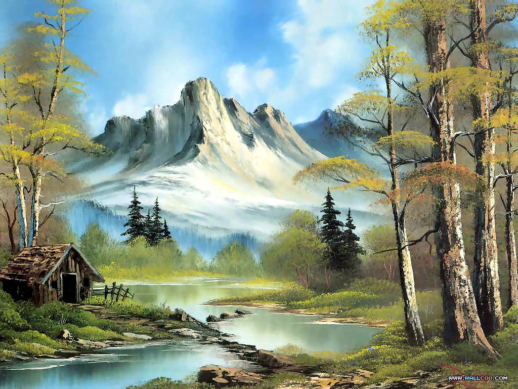 Bob Ross Oil Paintings Landscape No Wallpaper