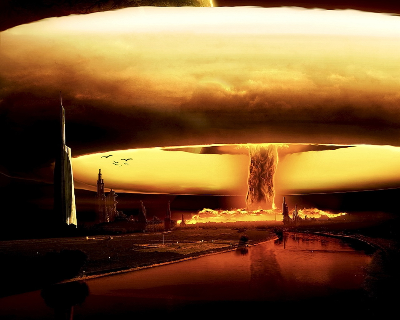 Nuke Weapons Nuclear Bombs Fantasy Artwork Desktop HD Wallpaper Jpg