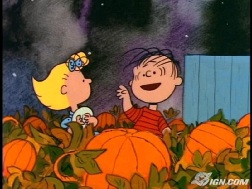 Linus Sally In Pumpkin Patch Wallpaper