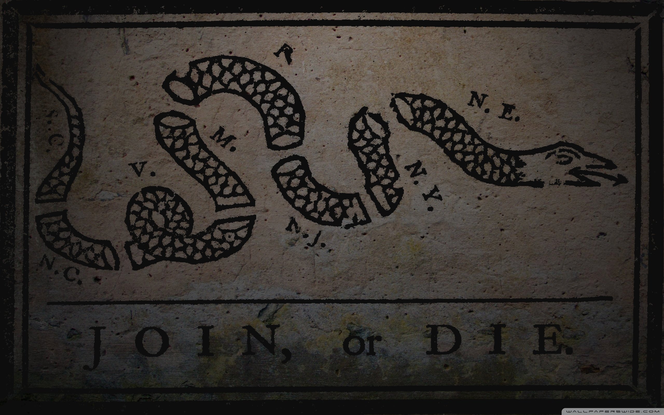 Grunge Join Or Die By Benjamin Franklin 4K HD Desktop