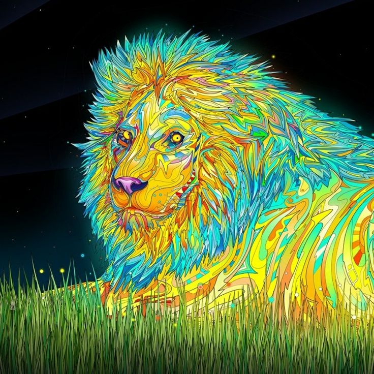 Leo Trippy Art Photo Manipulation Psychedelic Lion iPad Wallpaper I