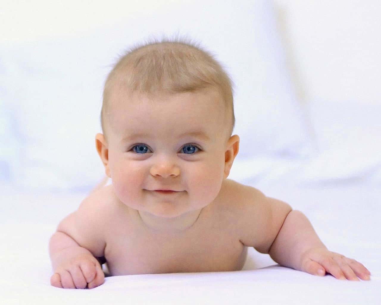 Blue Eyed Baby Smile Picture Wallpaper