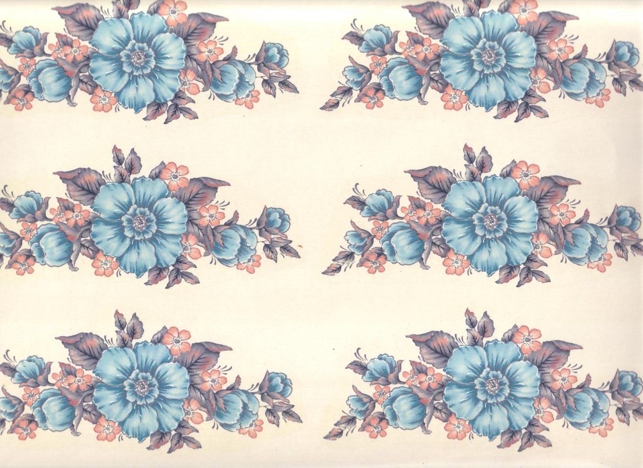 Vintage Blue Rose Background Decal Full Sheet