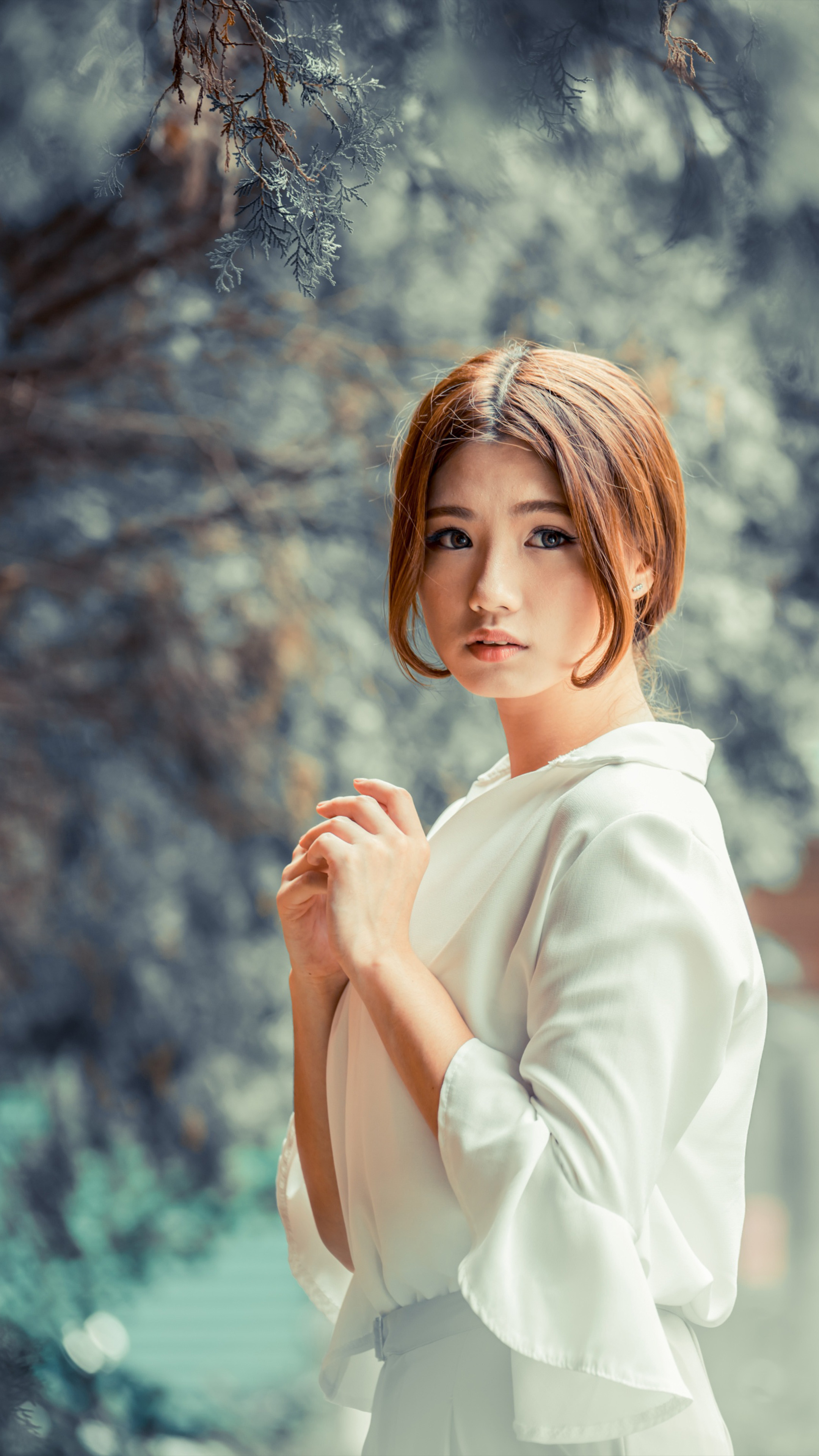 Cute Asian Girl Winter Photoshoot 4k Ultra HD Mobile Phone Wallpaper