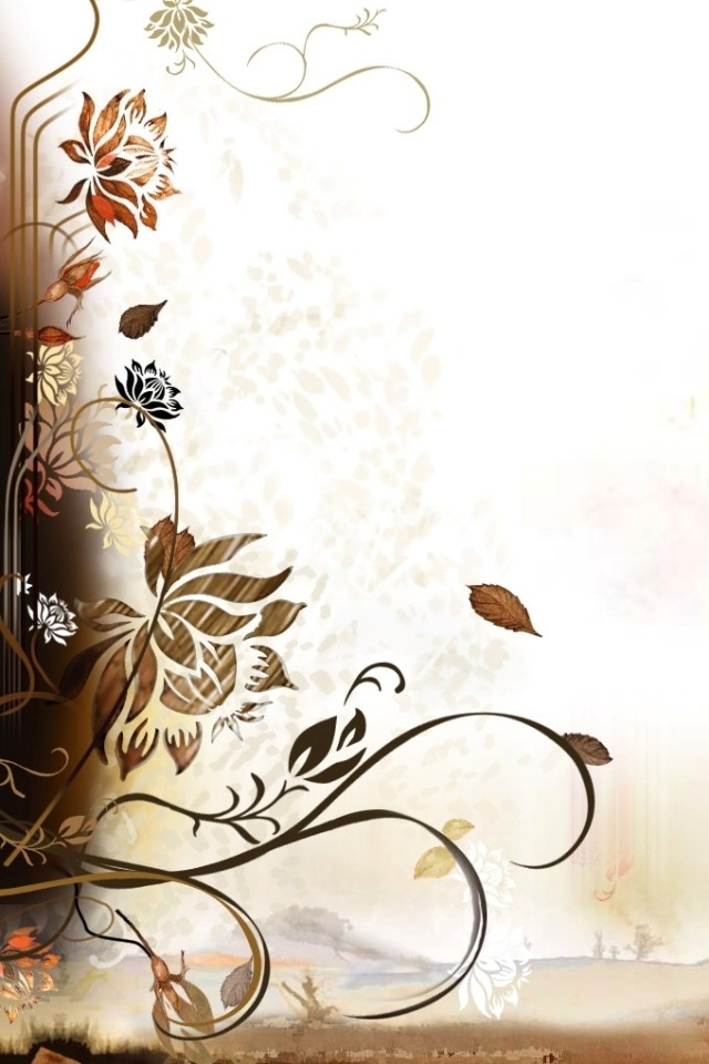 Flower Brown Design iPhone HD Wallpaper