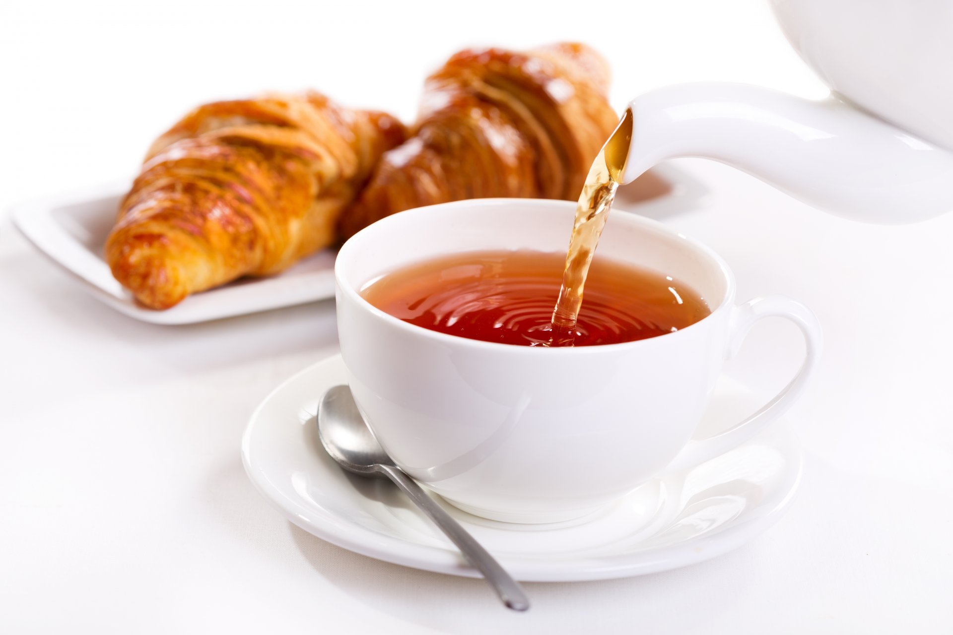 Breakfast Tea Cup Croissant HD