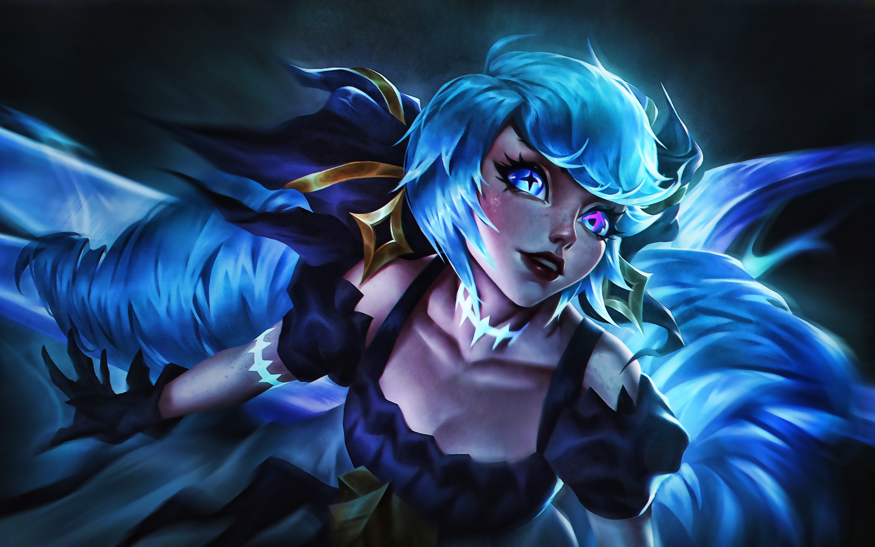 Download wallpapers Gwen night League of Legends MOBA LoL