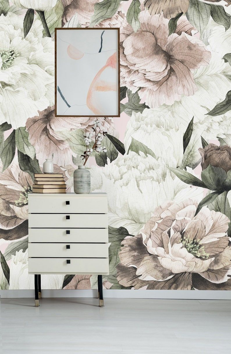 Blush Spring Peonies Removable Wallpaper Peel And Stick In