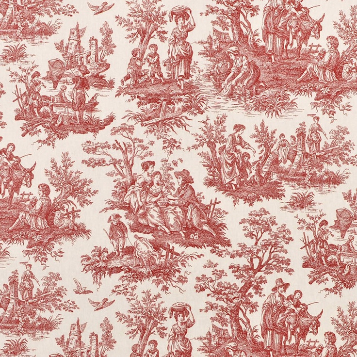 Wallpaper Toile de Jouy red  Wallpaper from the 70s