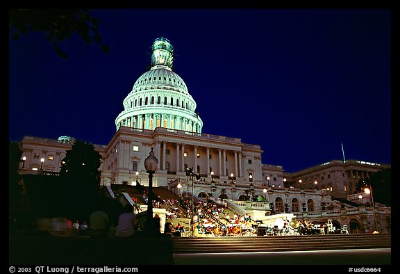  Live concert on the steps of the Capitol at night Washington DC USA