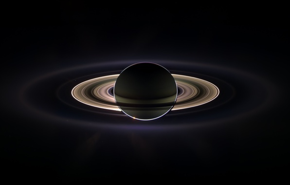 Wallpaper Saturn Rings Shadow Earth Cassini Space