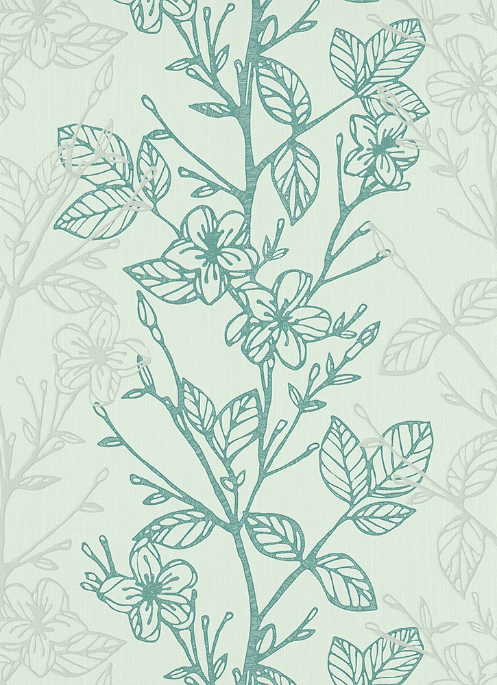  wallpaper 5910 19 591019 floral turquoise metallic Wallpaper Erismann
