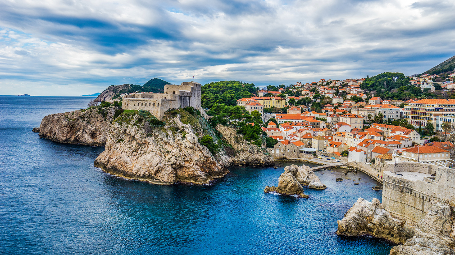Wallpaper Cities Croatia Castles Dubrovnik Coast Crag