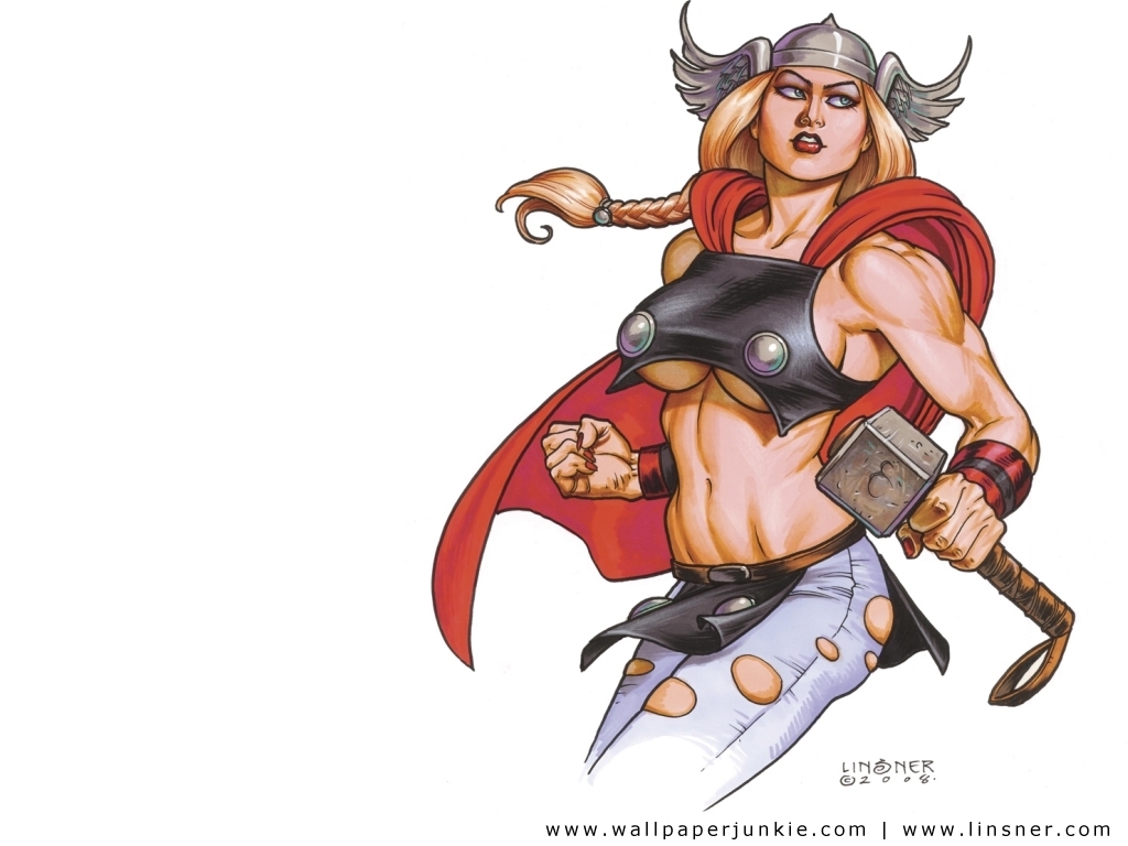 Female Thor Alternate Universe Marvel Superheroines Wallpaper