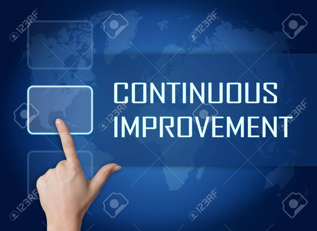 Continuous Improvement Concept With Interface And World Map On