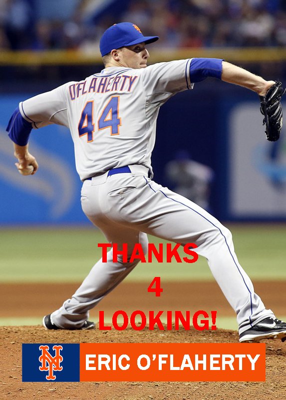 Eric O Flaherty New York Mets Baseball Card