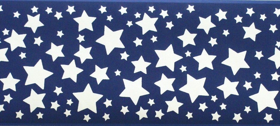 Blue Stars Wallpaper Border Baby Nursery Kids Borders