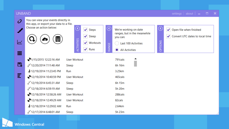  the Microsoft Band for PC users with custom backgrounds data export