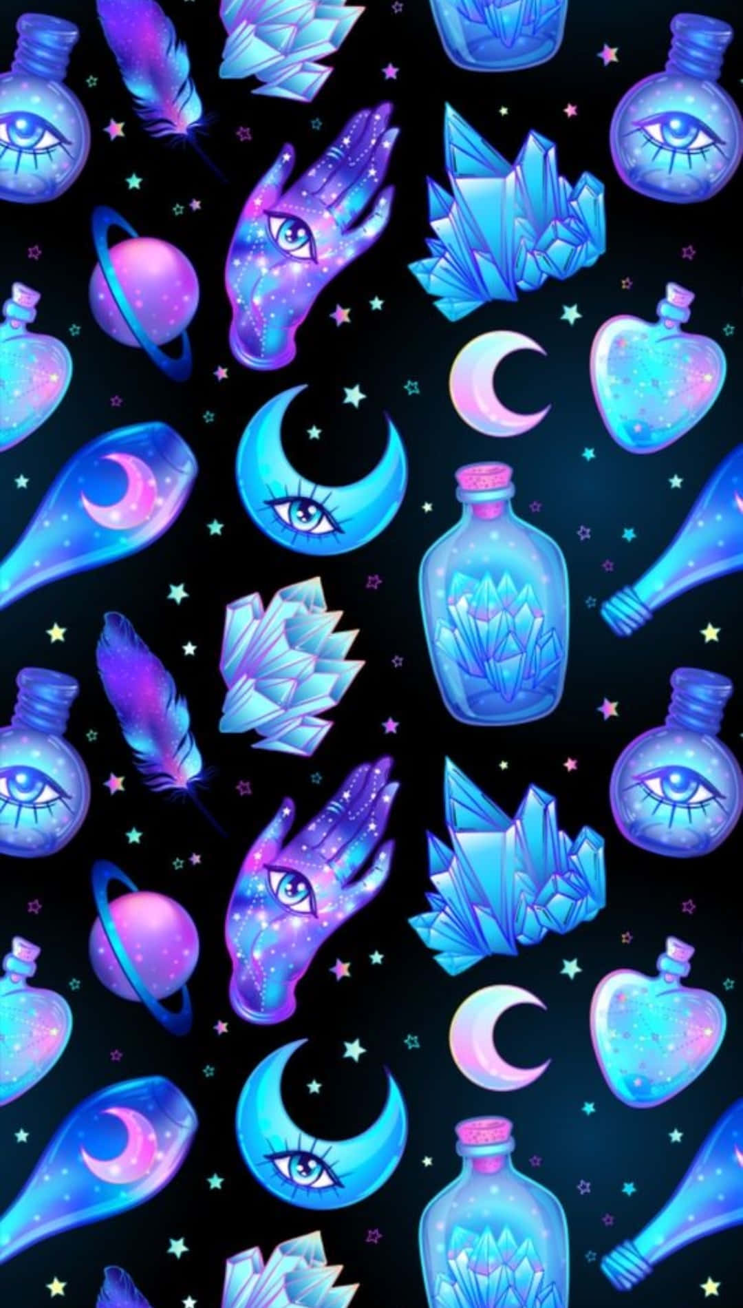 Pastel Witch Aesthetic Pattern Wallpaper
