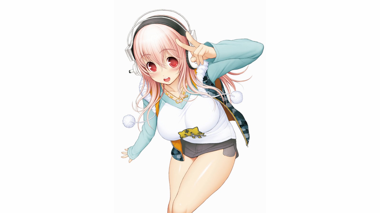 Super Sonico Animation Headphone Anime Girl HD Wallpaper