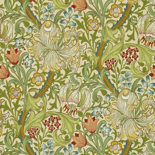 Morris Co Golden Lily Wallpaper Pale Biscuit