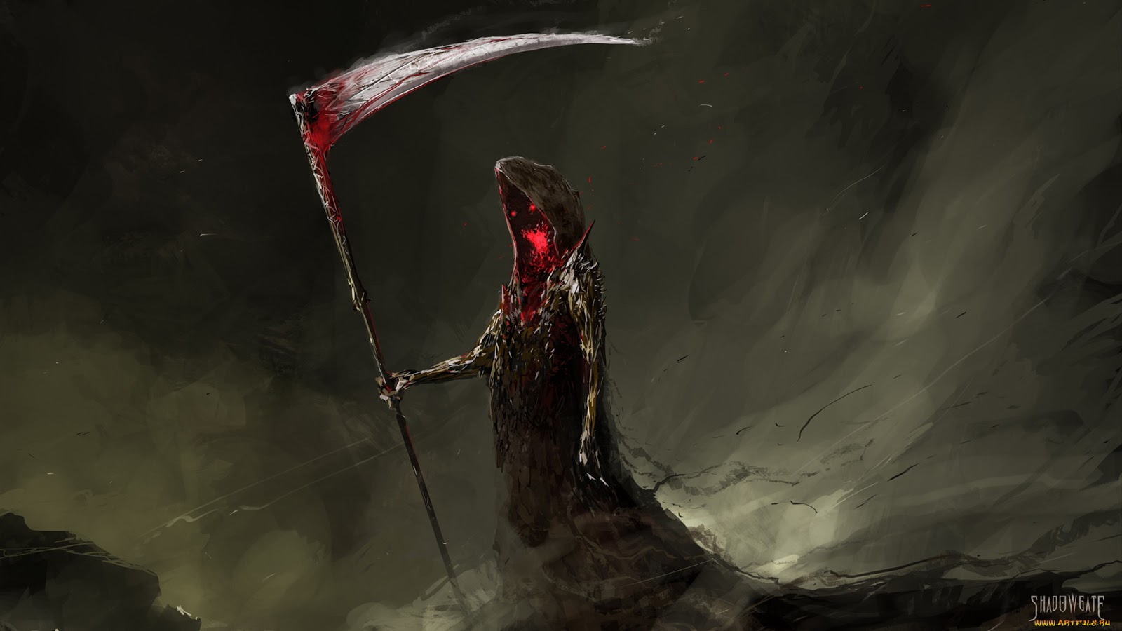 Death Scythe Grim Reaper Shadow Dark HD Wallpaper Desktop Pc