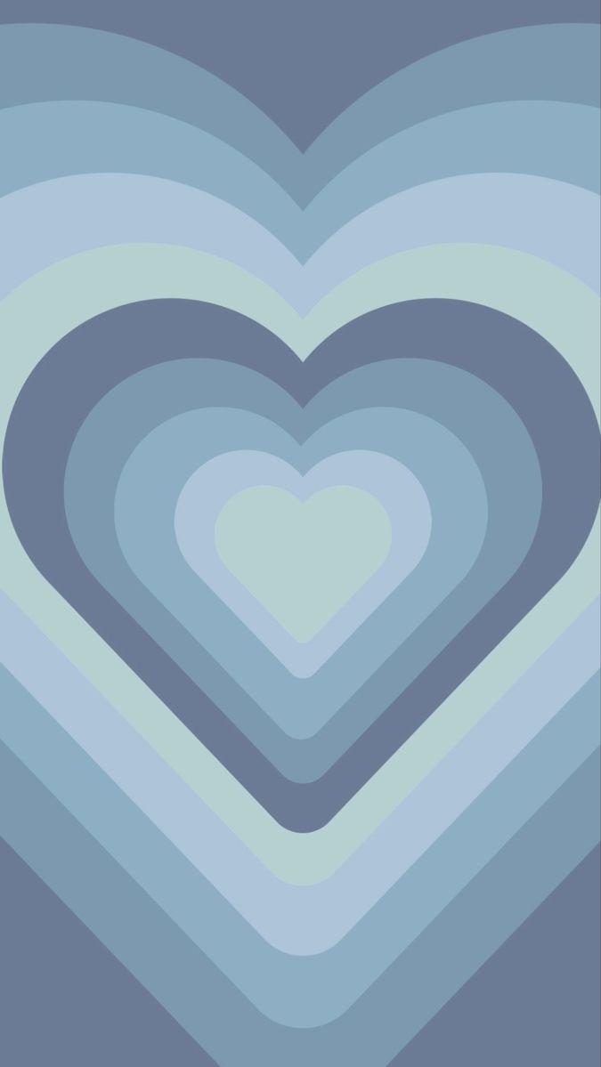 iPhone Wallpaper Blue Heart Cute