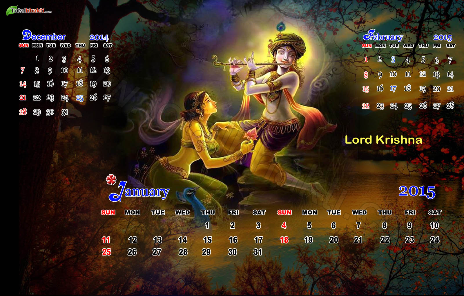 Archive Wallpaper Hindu Lord Krishna January Monthly