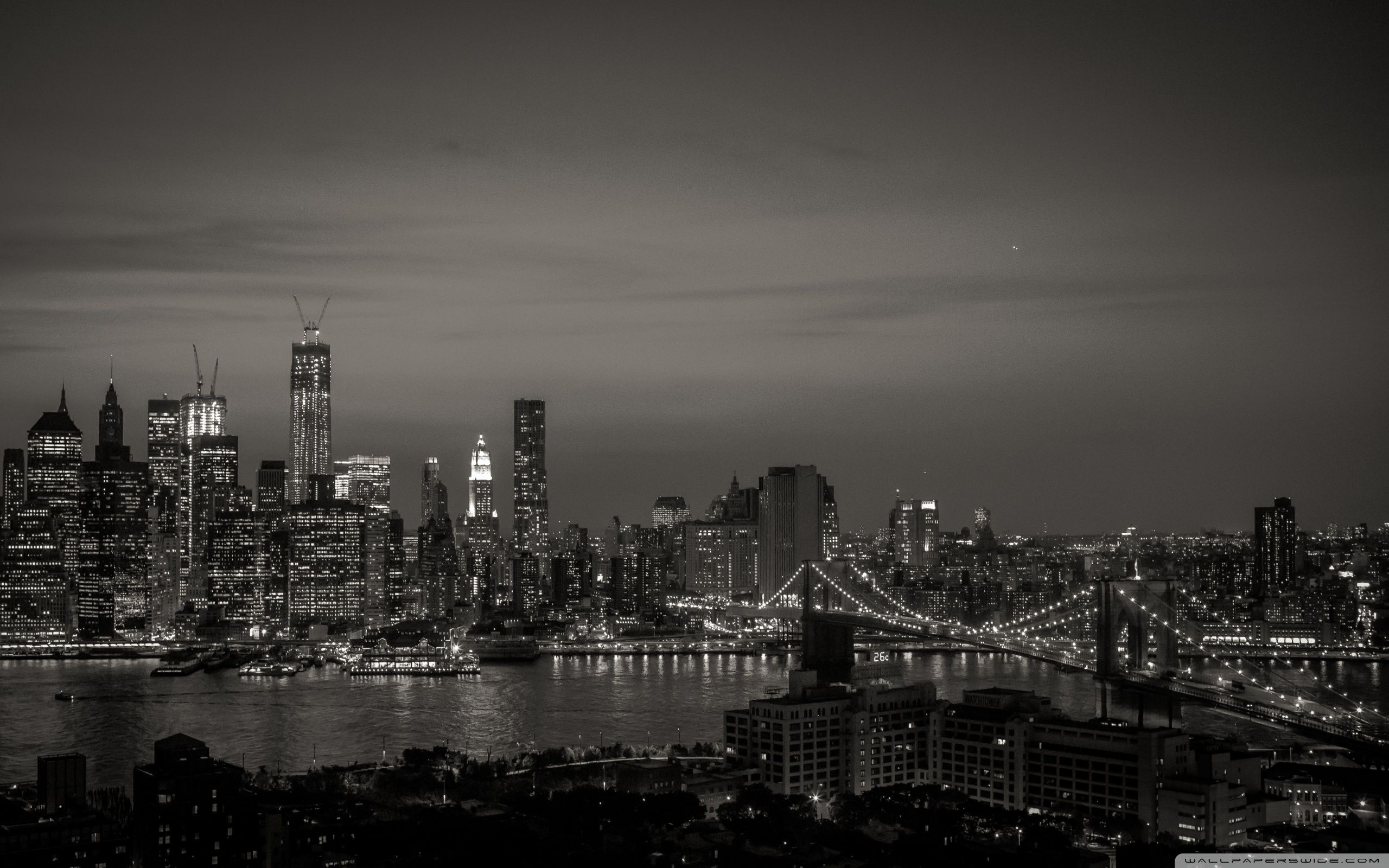 New York City Black And White HD Desktop Wallpaper Widescreen