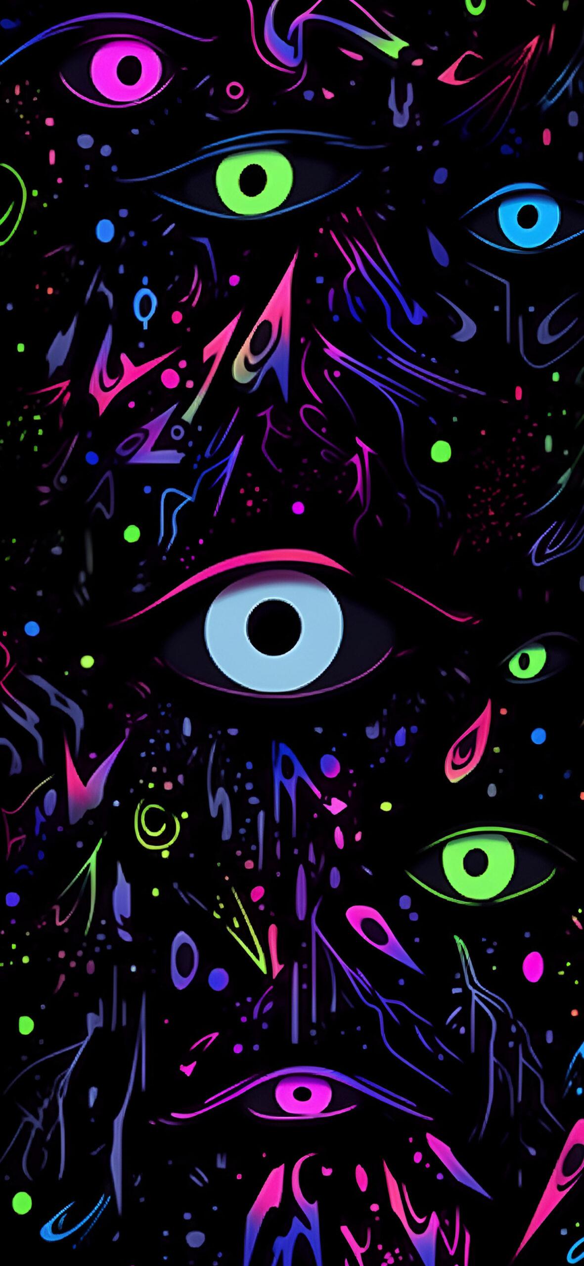 Dark Neon Surrealistic Wallpaper Trippy iPhone