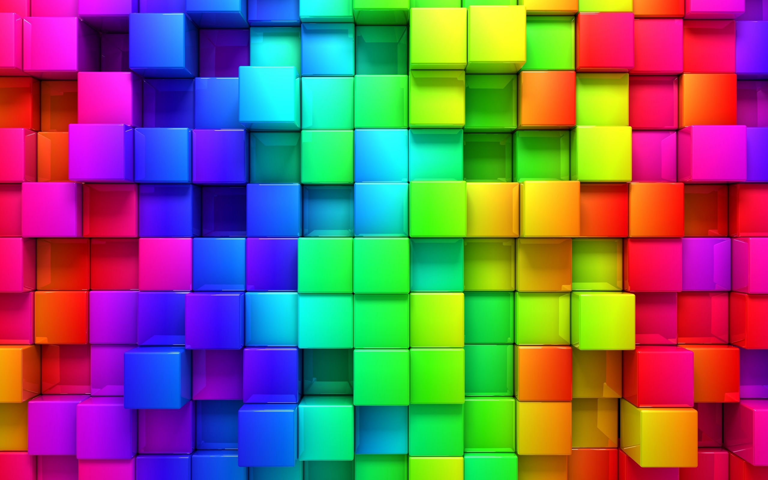 HD Wallpaper Rainbow Color 3d Blocks Graphics Byte