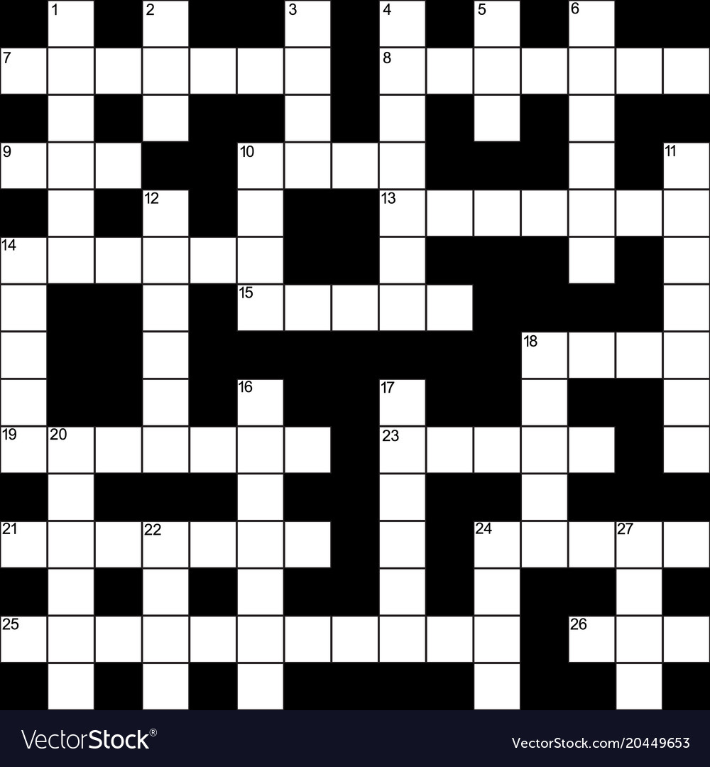 Empty Crossword Grid Background Card Royalty Vector