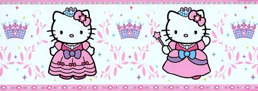 Hello Kitty Pink Princess Wall Border Bt2767bd Wallpaper