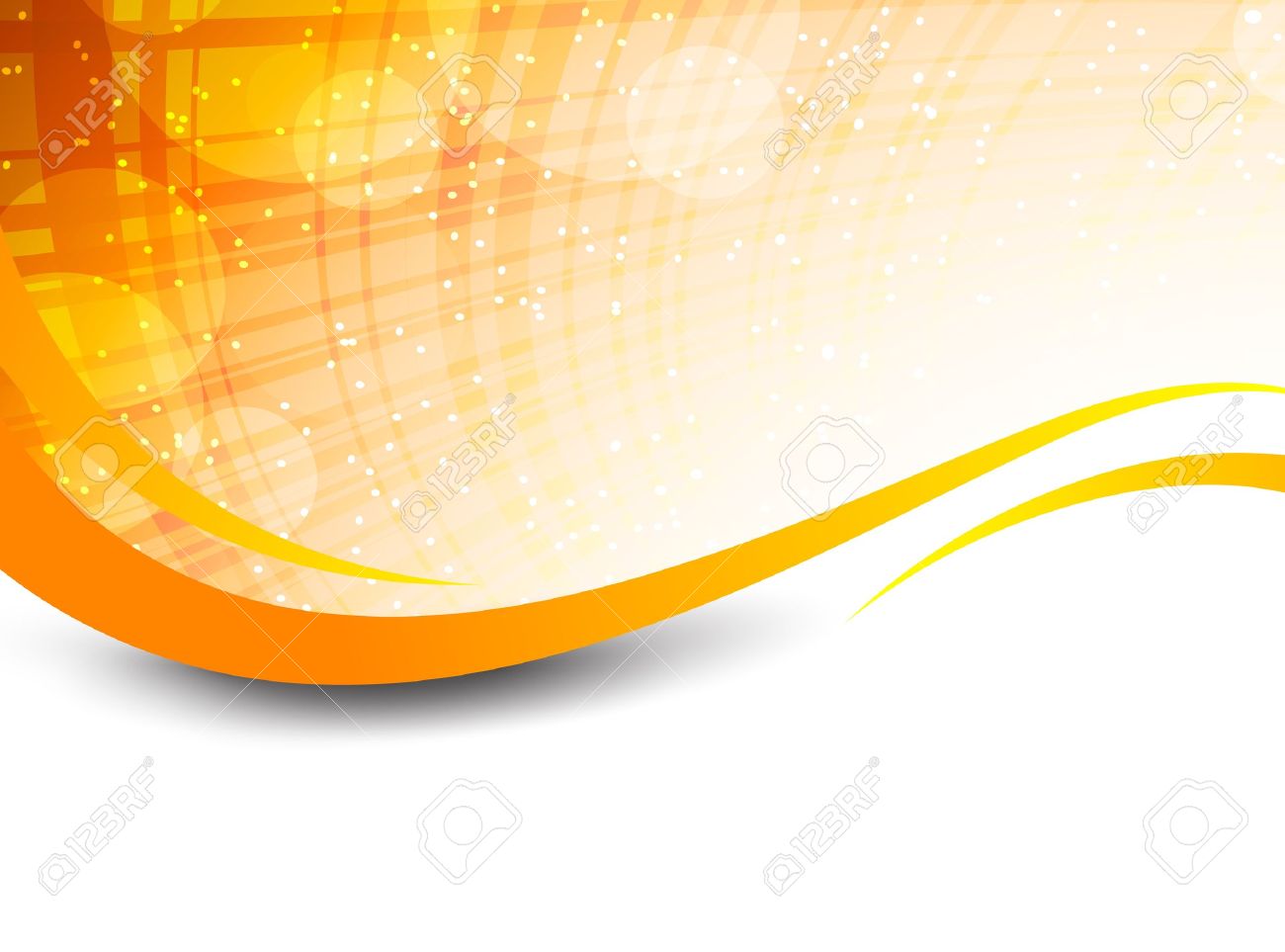 Wavy Orange Background With Circles Abstract Illustration Royalty