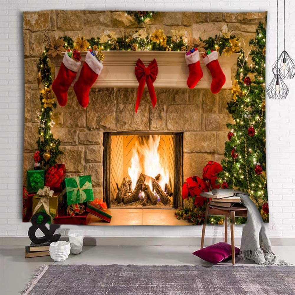 Amazon Wangc Christmas Tree Fireplace 3d Wallpaper Party