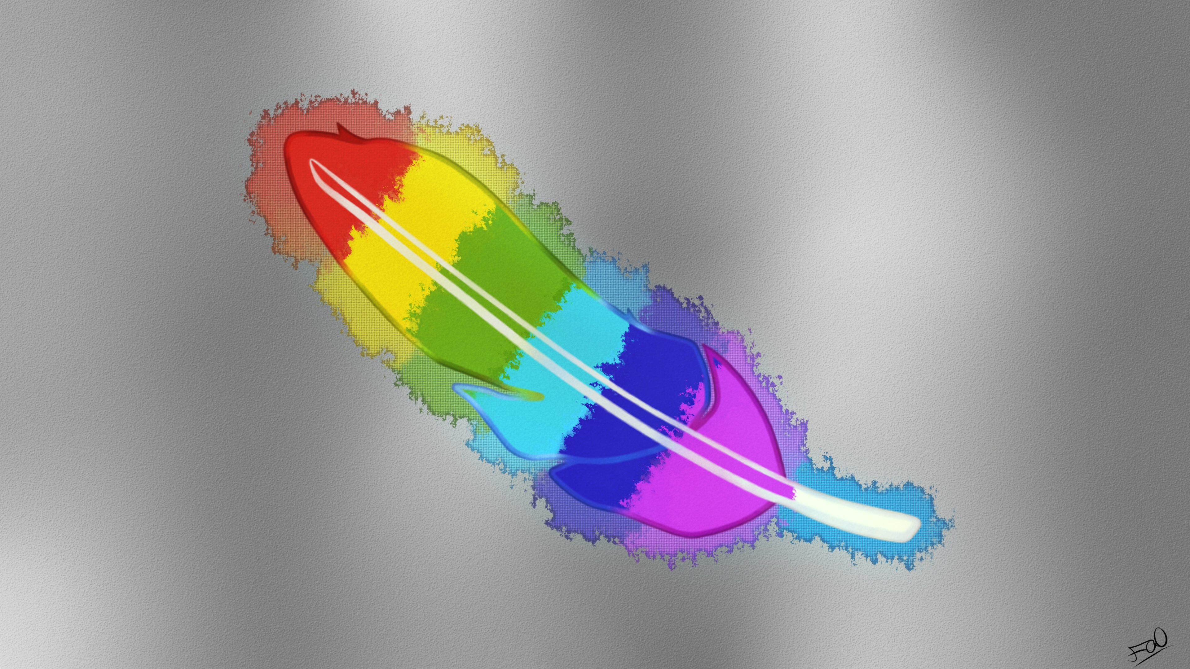 Rainbow Feather UHD Wallpaper By Fanosss Customization HDtv