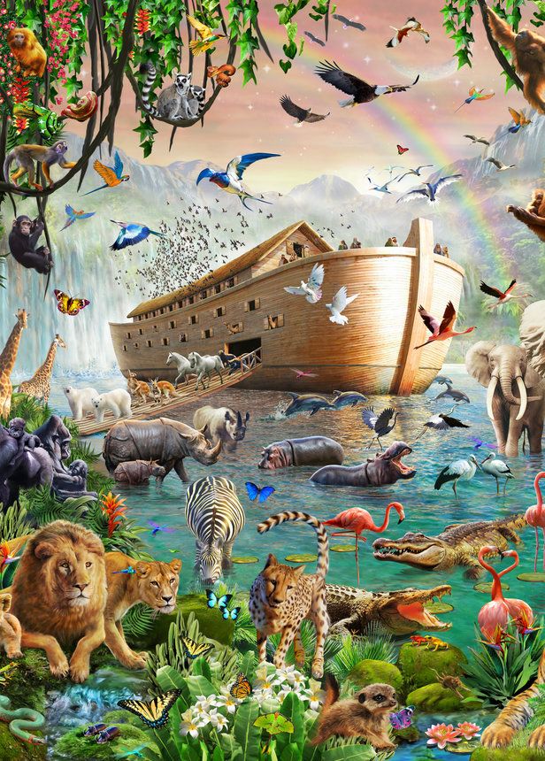 Noahs Ark Jumbo Wallpaper Mural Wallsauce UK Noahs ark mural 616x860