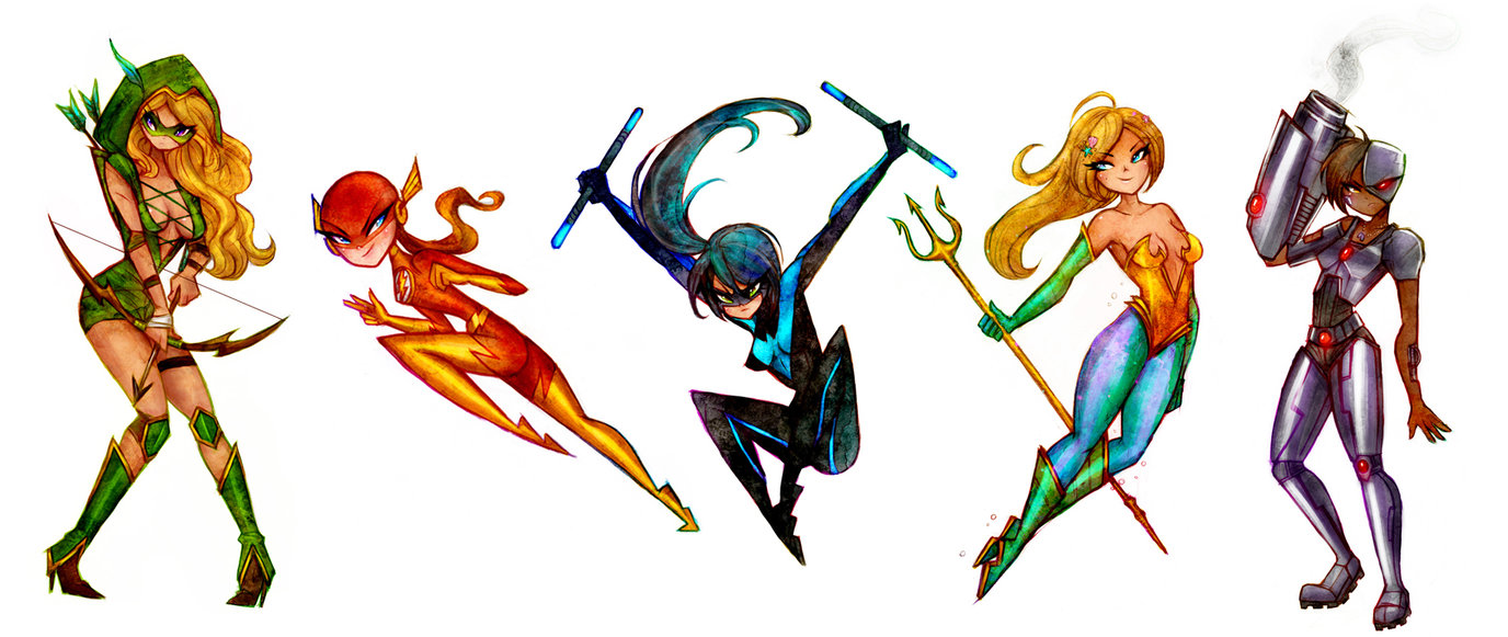 Justice League Girls by botjira on