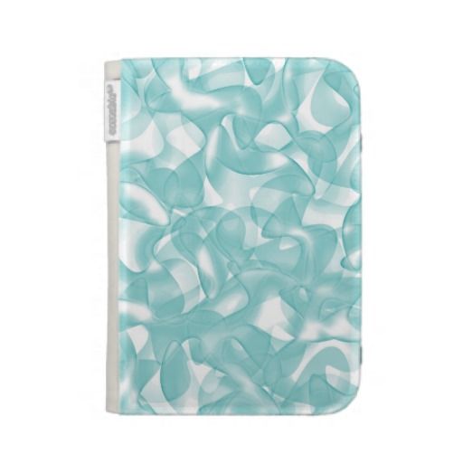 Cute White Aqua Curves Abstract Design Background Kindle Case