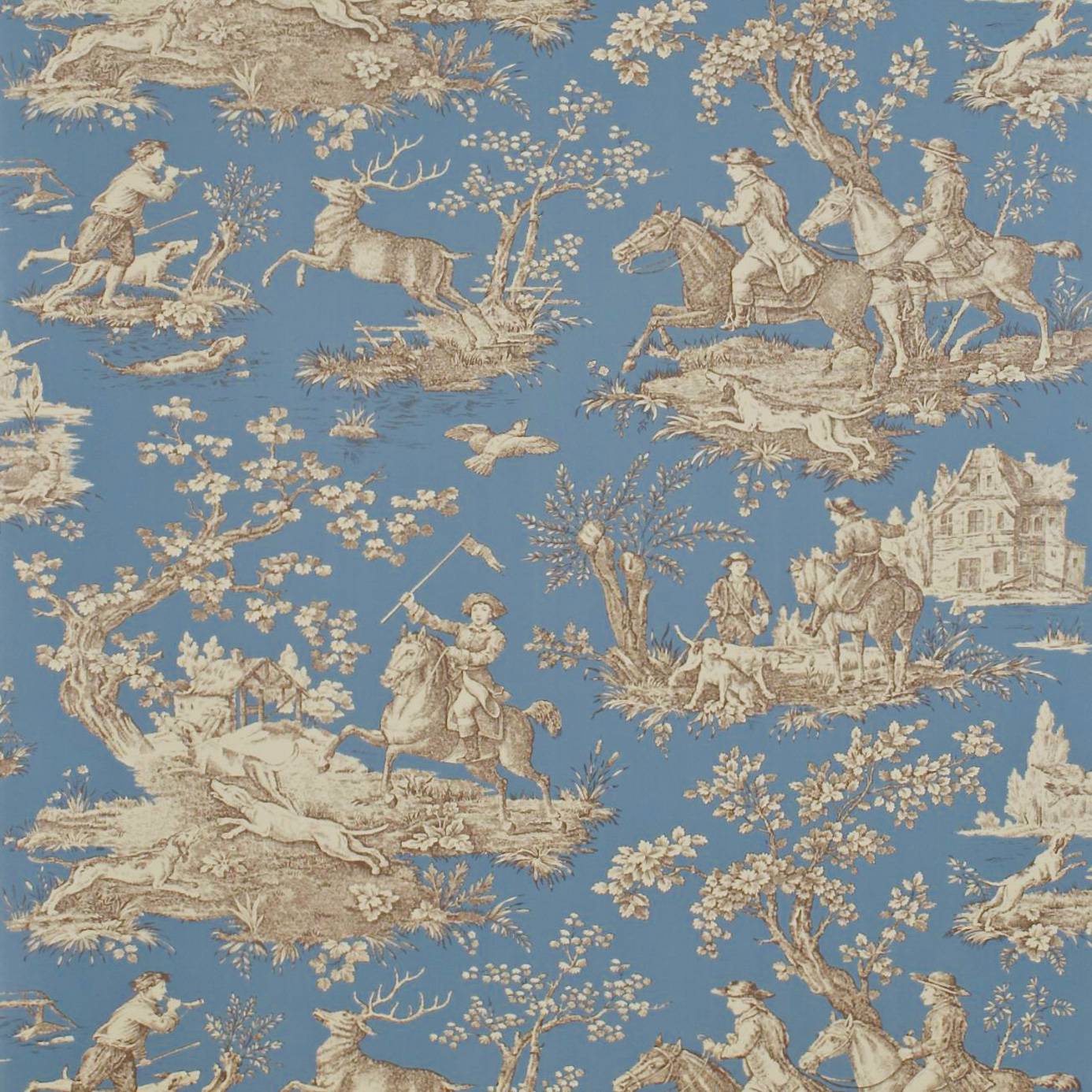 Home Wallpapers Sanderson Toile Wallpapers Stag Hunting Wallpaper
