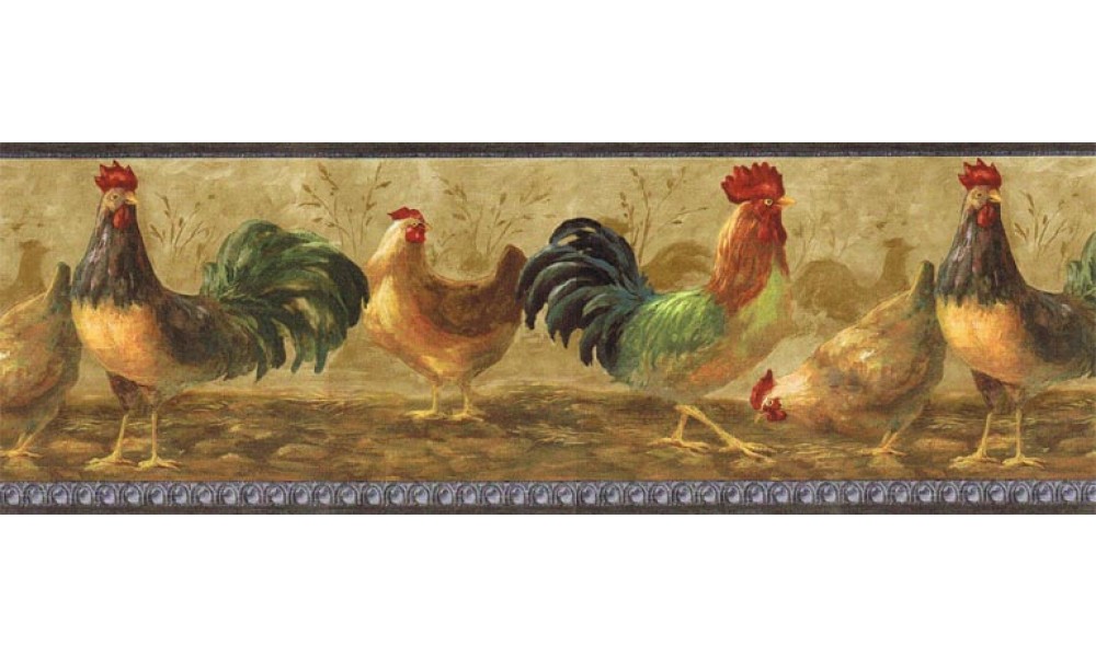 Free download Home Animal Borders Roosters Wallpaper Border TH29001B