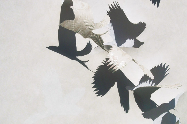 Bird Silhouette Flying Away Wallpaper design