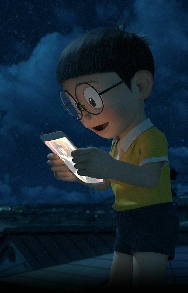 Nobita Looking At His Phone Eyzsi19bpq43d8n3 Wallpaper