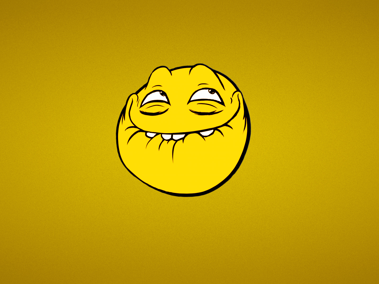 Funny Trollface Icon Minimalist HD Wallpaper