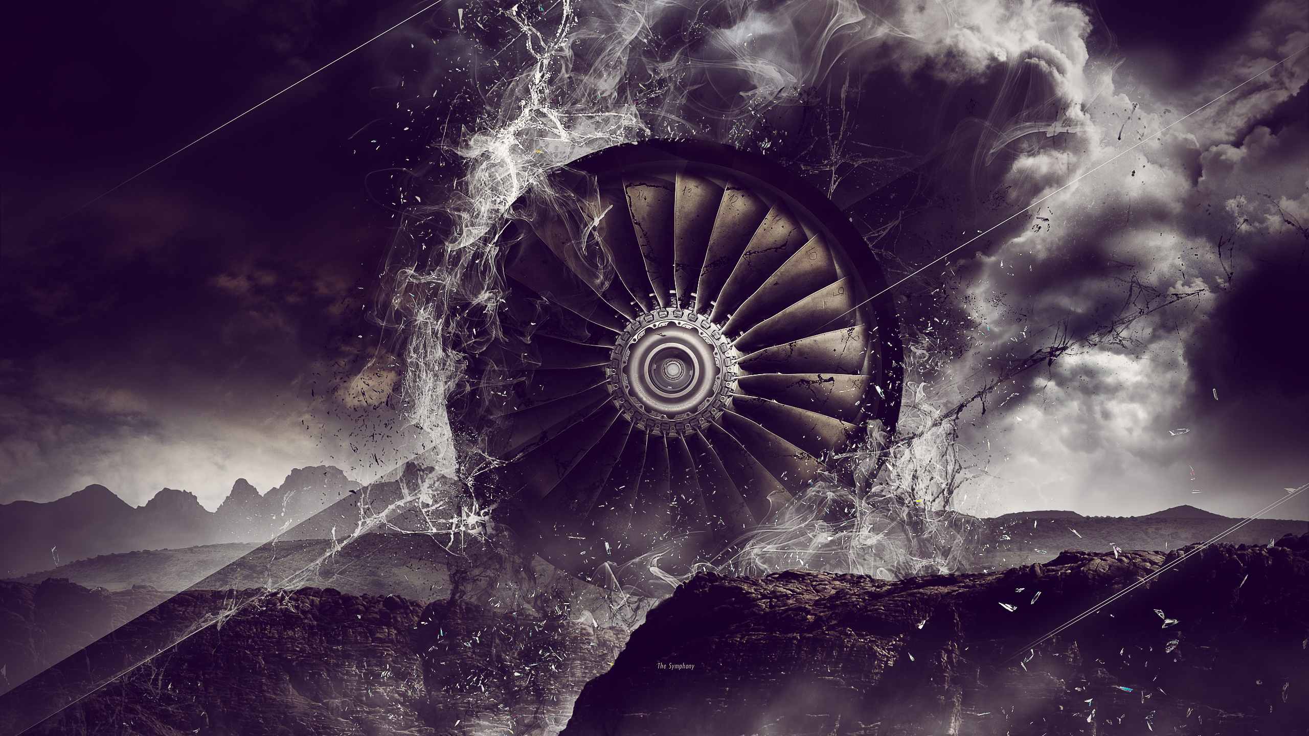 Turbine Blades Abstraction Digital Art Wallpaper HD Desktop