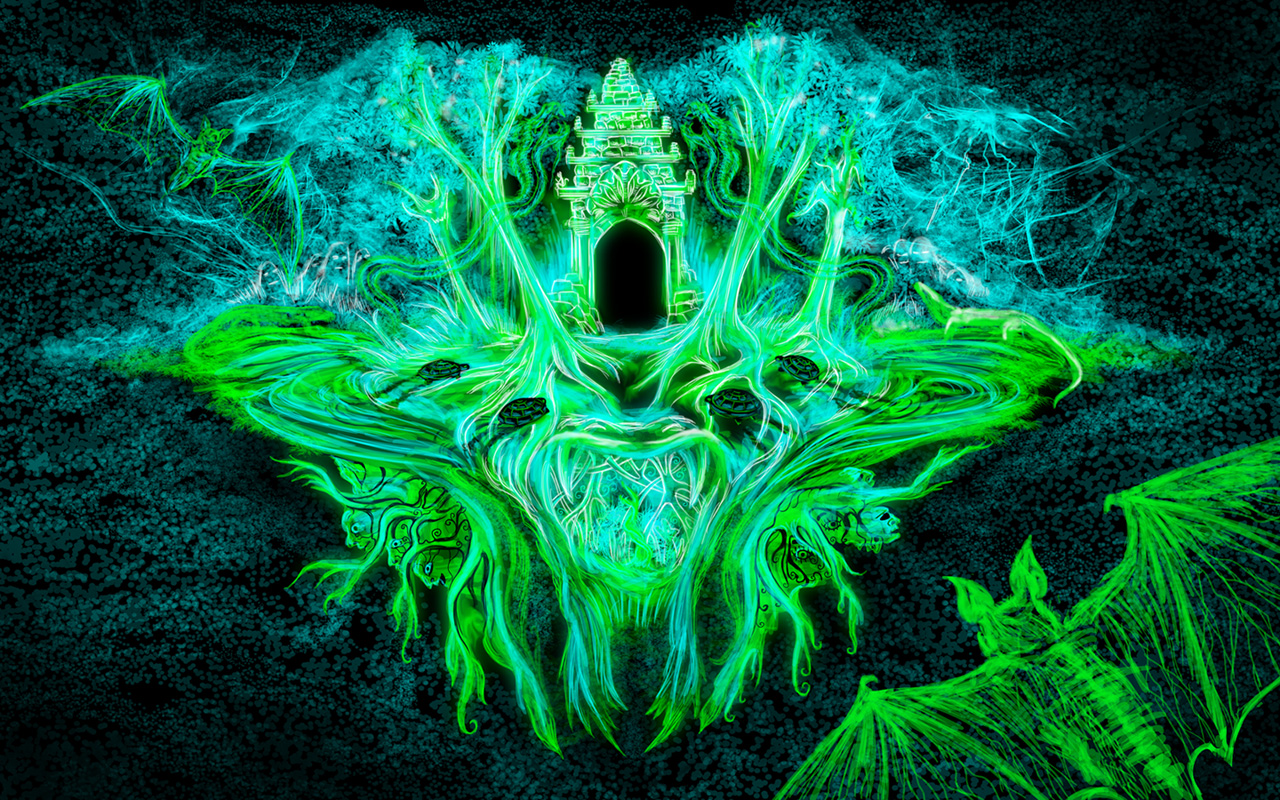 Jungle Wat Psychedelic Wallpaper By Andrei Verner