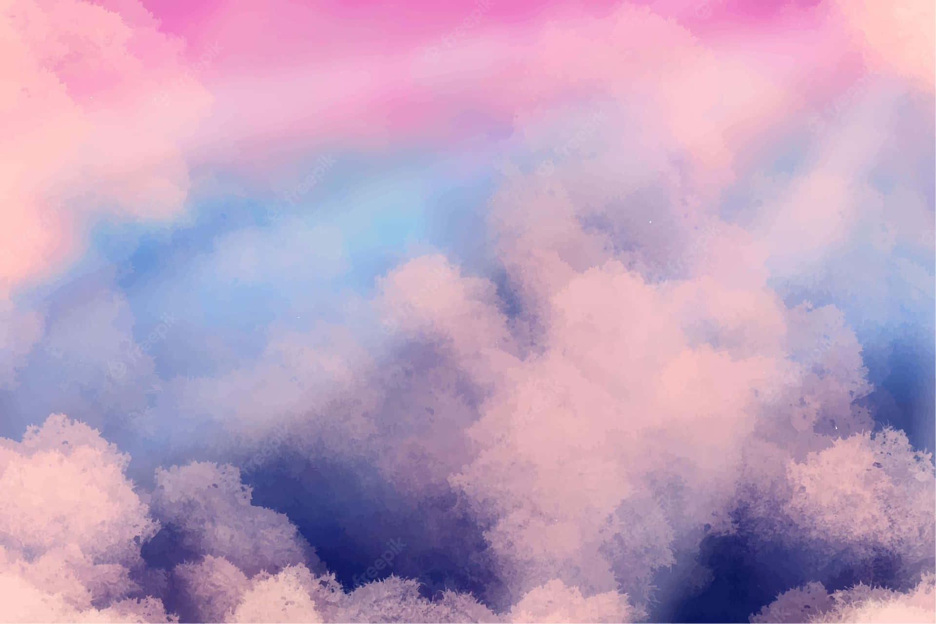 Pink And Blue Clouds Wallpaper